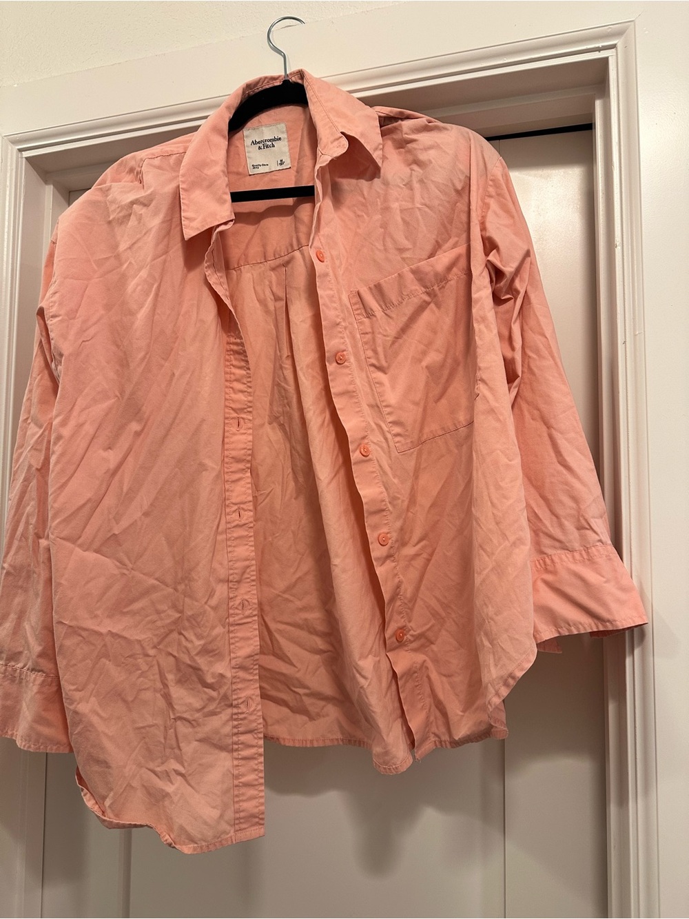 Abercrombie & Fitch Coral Button-Up Shirt and Short Set
